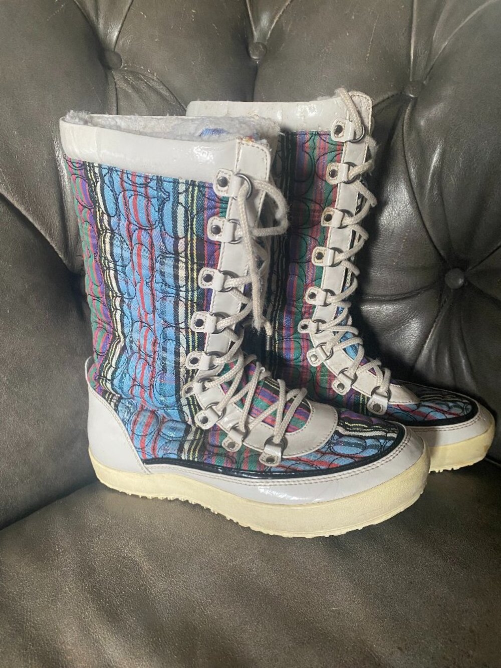 Coach multicolor Peggey Snow Boots Size 9